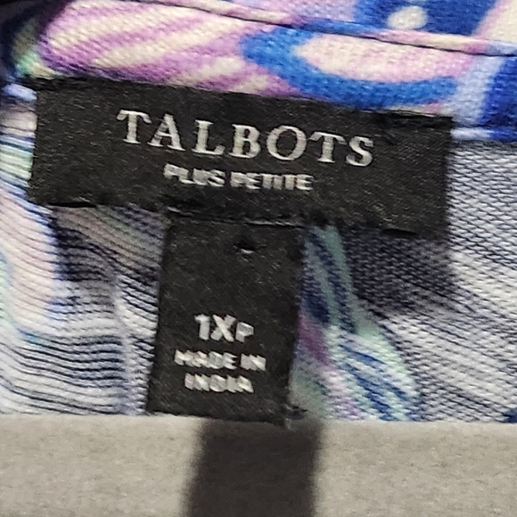 TALBOTS Plus Petite Purple Floral 100% Cotton Short Sleeve Maxi Dress Size 1Xp - Picture 8 of 10